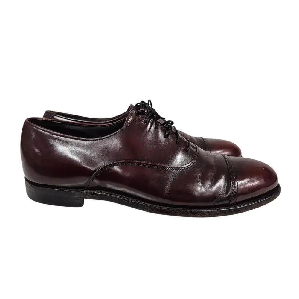 Bostonian  Mens Dress Shoes Made in Italy Burgundy Cap Toe Mens 8.5 women 10